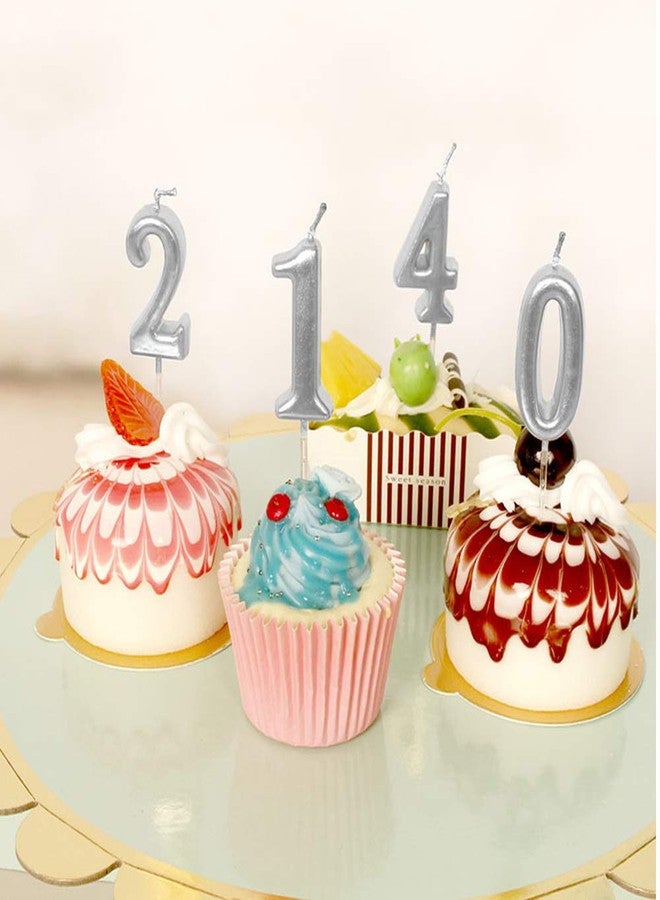XNOVA 2nd Birthday Candle Two Years Silvery Happy Birthday Number 2 Candles for Cake Topper Decoration for Party Kids Adults Numeral 20 23 12 26 29 21 27 62 25 - Image 4
